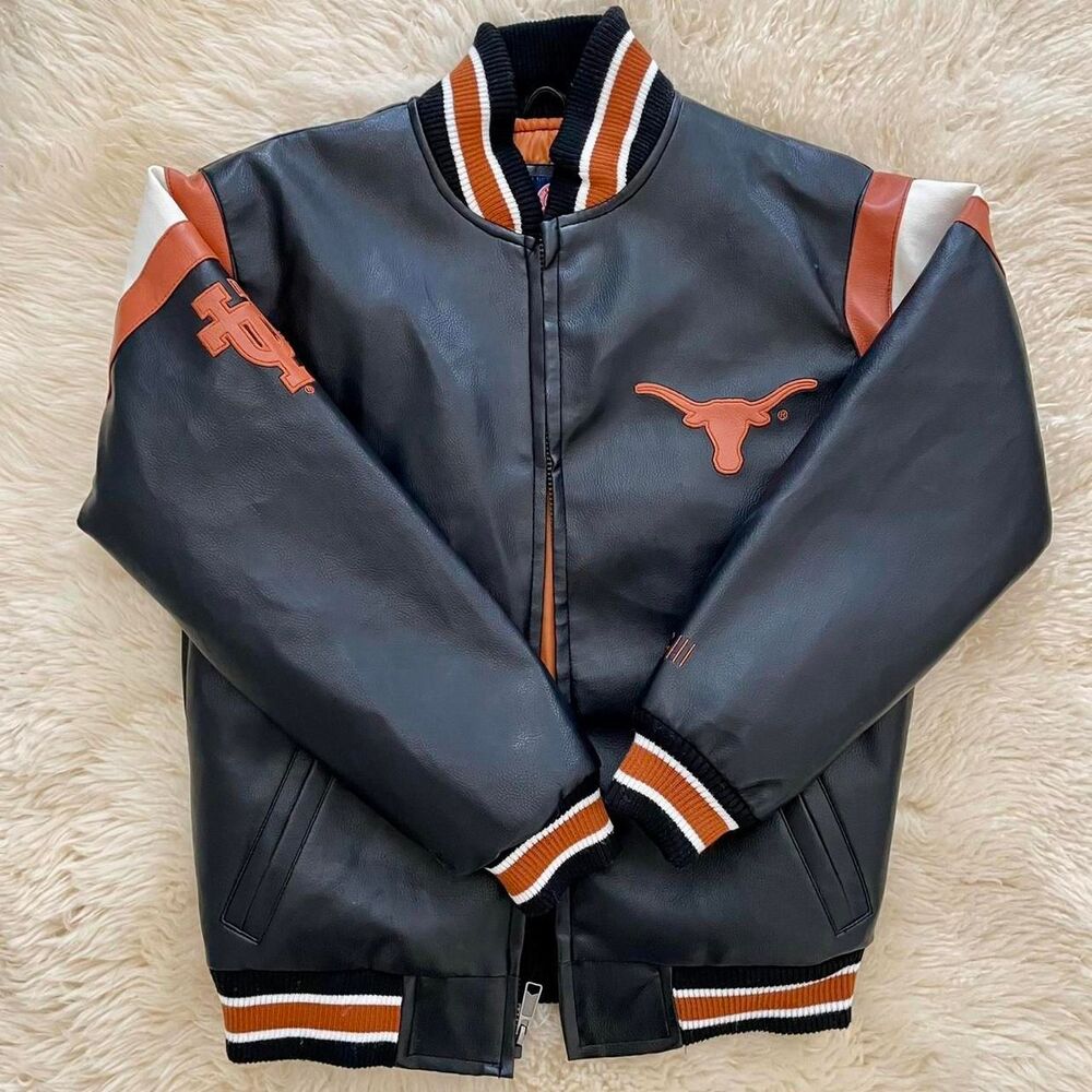 UT Austin Longhorns Letterman Bomber Jacket - Picture 2 of 8